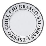 Jogo 12 Pratos Rasos Germer Churrasco Porcelana Branco