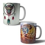 Jogo 2 Canecas Porcelana Coruja 350ml (BD01) - Bd cases