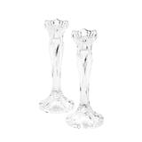Jogo 2 peças Castiçal 22,5 cm para velas de cristal transparente Louise Wolff - 2928