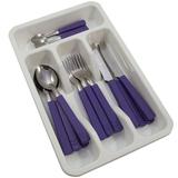 Jogo 24 Talheres em Aço Inox e PP com Organizador de Gavetas Lilas - Zanline
