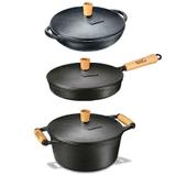 Jogo 3 Pcs Caçarola, Parmegiana E Frigideira Ferro Panela Mi - Panela mineira