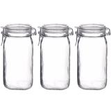 Jogo 3 Pote de Vidro Fido Italiano Bormioli Hermético 1500ml - Bormioli rocco