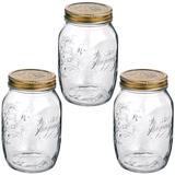 Jogo 3 Pote Vidro Bormioli Quattro Stagioni Hermético 1000ml - Bormioli rocco