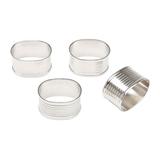 Jogo 4 Anéis Oval Para Guardanapo Latão 5x4x3cm Wolff