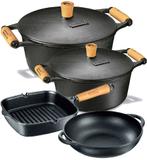 Jogo 4 Pçs 2 Caçarola 1 Parmegiana 1 Cook Grill - Panela Mineira