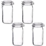 Jogo 4 Pote de Vidro Fido Italiano Bormioli Hermético 1500ml - Bormioli rocco