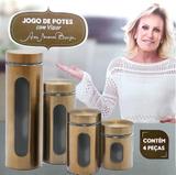 Jogo 4 potes visor vidro cobre Ana Maria Braga - Souk
