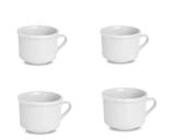 Jogo 4 Xicara Para Cha E Cafe 150ml Porcelana Branca Caneca - Hr horacilio