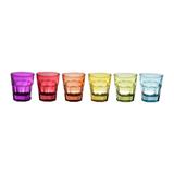 Jogo 6 copos 30ml para shot de vidro faces coloridos Lyor - L6740