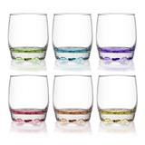 Jogo 6 Copos para Whisky Adora Coral 290ml Mimo Style - Dm brasil