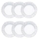 Jogo 6 peças Sousplat 35 cm de plástico preto e branco Apolo Bon Gourmet - 30430