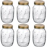 Jogo 6 Pote Vidro Bormioli Quattro Stagioni Hermético 1000ml - Bormioli rocco