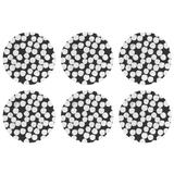 Jogo 6 Pratos De Sobremesa Germer Confetti Graphite Porcelana Branco