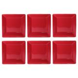 Jogo 6 Pratos Fundos Quartier 21cm Vermelho Gm14-2015 Oxford