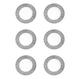 Jogo 6 Pratos Para Sobremesa Wolff Vera Silver Branco E Prata