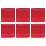 Jogo 6 Pratos Rasos Quartier 26.5cm Vermelho Gm12-2015 Oxford