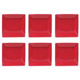 Jogo 6 Pratos Sobremesa Quartier 20cm Vermelho Gm18-2015 Oxford