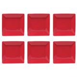 Jogo 6 Pratos Sobremesa Quartier 20cm Vermelho Gm18-2015 Oxford