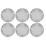Jogo 6 Sousplats De Plástico 33Cm Branco Flowers Bon Gourmet