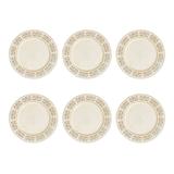 Jogo 6 Sousplats De Plástico Cook 33Cm Bege E Marrom Bon Gourmet