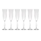 Jogo 6 taças 190ml para champagne de cristal ecológico com titânio Antik/Fregata Bohemia - L5531