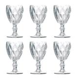 Jogo 6 taças 260ml para água de vidro transparente Diamond Lyor - L6473
