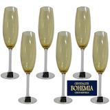 Jogo 6 Taças Champanhe Cristal Gastro Amarelo 220ml Bohemia
