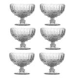 Jogo 6 taças coupe 12 cm para sobremesa de vidro transparente Libélula Lyor - L6480