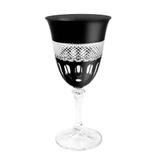 Jogo 6 Taças Cristal Lapidada Vinho Ambar 360ml Kleopatra Bohemia
