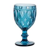 Jogo 6 Taças De Vidro Para Água Diamond Azul 290ml - Bon gourmet