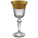 Jogo 6 Taças em Cristal para Vinho Filete Dourado - Prime home decor