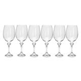 Jogo 6 Taças Para Água Bohemia Elisa 450Ml Cristal Ecológico
