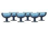 JOGO 6 TACAS PARA SOBREMESA Diamond Azul 310ML - Etilux