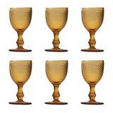 Jogo 6 Taças Vidro Para Vinho Bico De Jaca Ambar 230ML Bon Gourmet