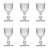 Jogo 6 Taças Vidro Para Vinho Bico De Jaca Transparente 235ML Bon Gourmet