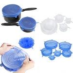 Jogo 6 Tampas De Panela Silicone Reutilizável Elástica Transparente - Asotv