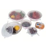 Jogo 6 Tampas De Panela Silicone Reutilizável Elástica Transparente - Coisaria