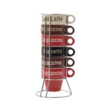 Jogo 6 Xícaras Café Bon Gourmet Names 70ml Com Suporte Porcelana