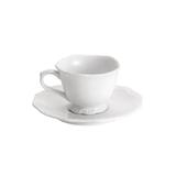 Jogo 6 Xícaras de Café com Pires de Porcelana Alto Relevo 100 Ml - Rojemac