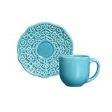 Jogo 6 Xícaras De Café Com Pires Marrakech Azul Poppy 342295 Porto Brasil