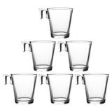 Jogo 6 Xícaras de Café Expresso Napoli 80 ml Conjunto Moderno Plain Chá Cappuccino Le Cook