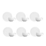 Jogo 6 Xícaras De Café Germer Shell Porcelana Branco Com Pires