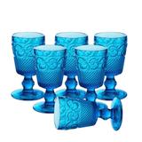 Jogo 6un Taças Bico de Jaca Azul Turqueza 300ml Lucatti