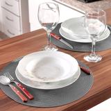 Jogo Americano de Mesa Requinte Chumbo - Kit com 12 Un - Tessi
