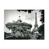Jogo americano decorativo, criativo e descolado Carrossel e Torre Eiffel em Paris na França - tamanho 30 x 40 cm - Colours creative photo decor