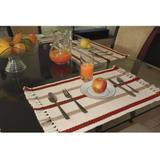 Jogo Americano Listrado 2 Peças 30x45cm Lacre - Artesanal teares