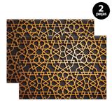 Jogo Americano Mdecore Abstrato 40x28cm Amarelo