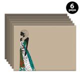 Jogo Americano Mdecore Africana 40x28cm Bege