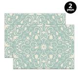Jogo Americano Mdecore Arabesco 40x28cm Verde