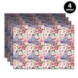 Jogo Americano Mdecore Floral 40x28 cm Rosa